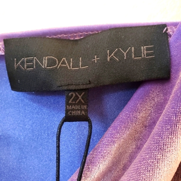 NWT Kendall + Kylie Faux Wrap, Cascading Ruffle Mini Dress in Lavender V… - Picture 8 of 10